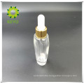 30ml clear cosmetic glass bottle with rubber dropper